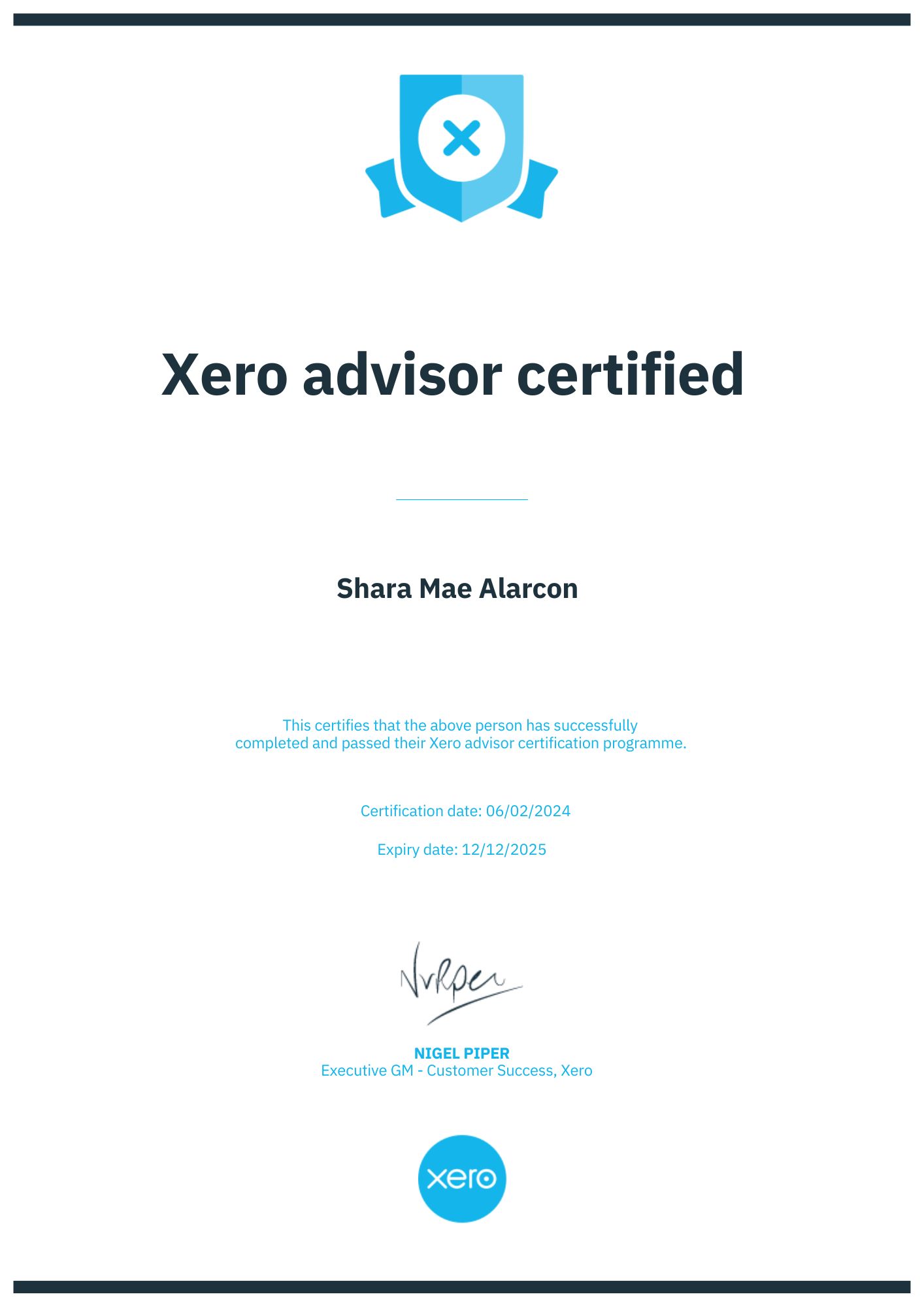 Xero Advisor Certificate