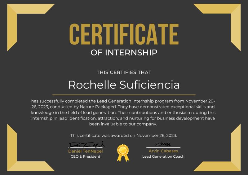 Nature Package Internship Certificate