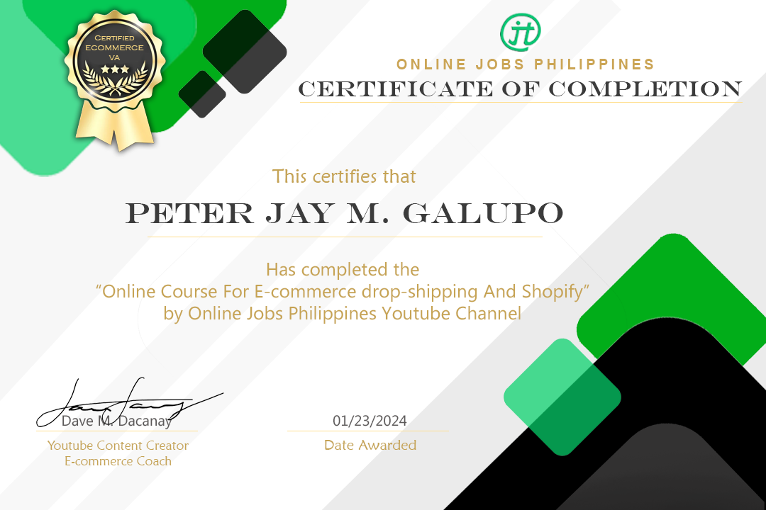 Certified E-commerce Drop shipper