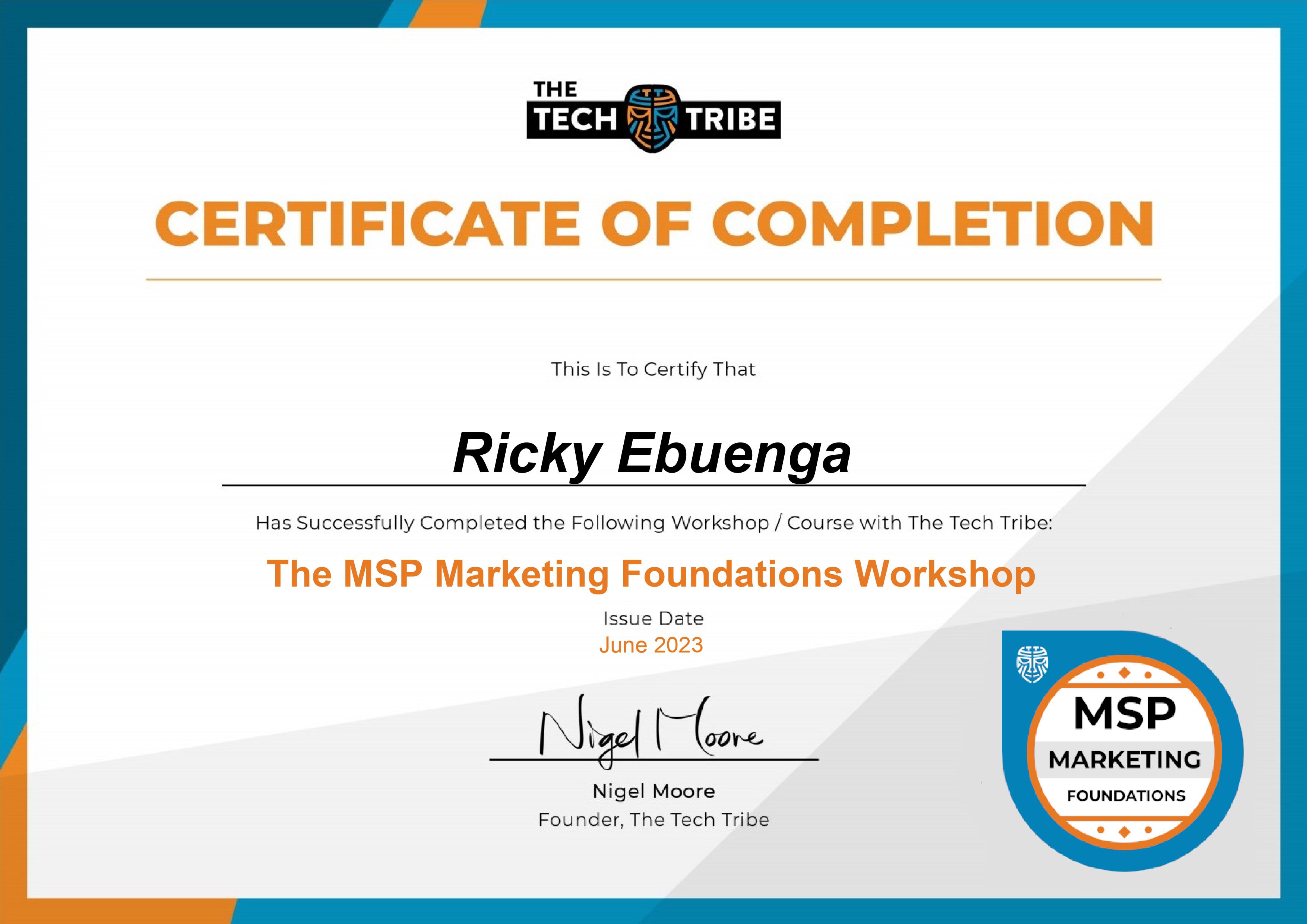 MSP Marketing Foundations Workshop