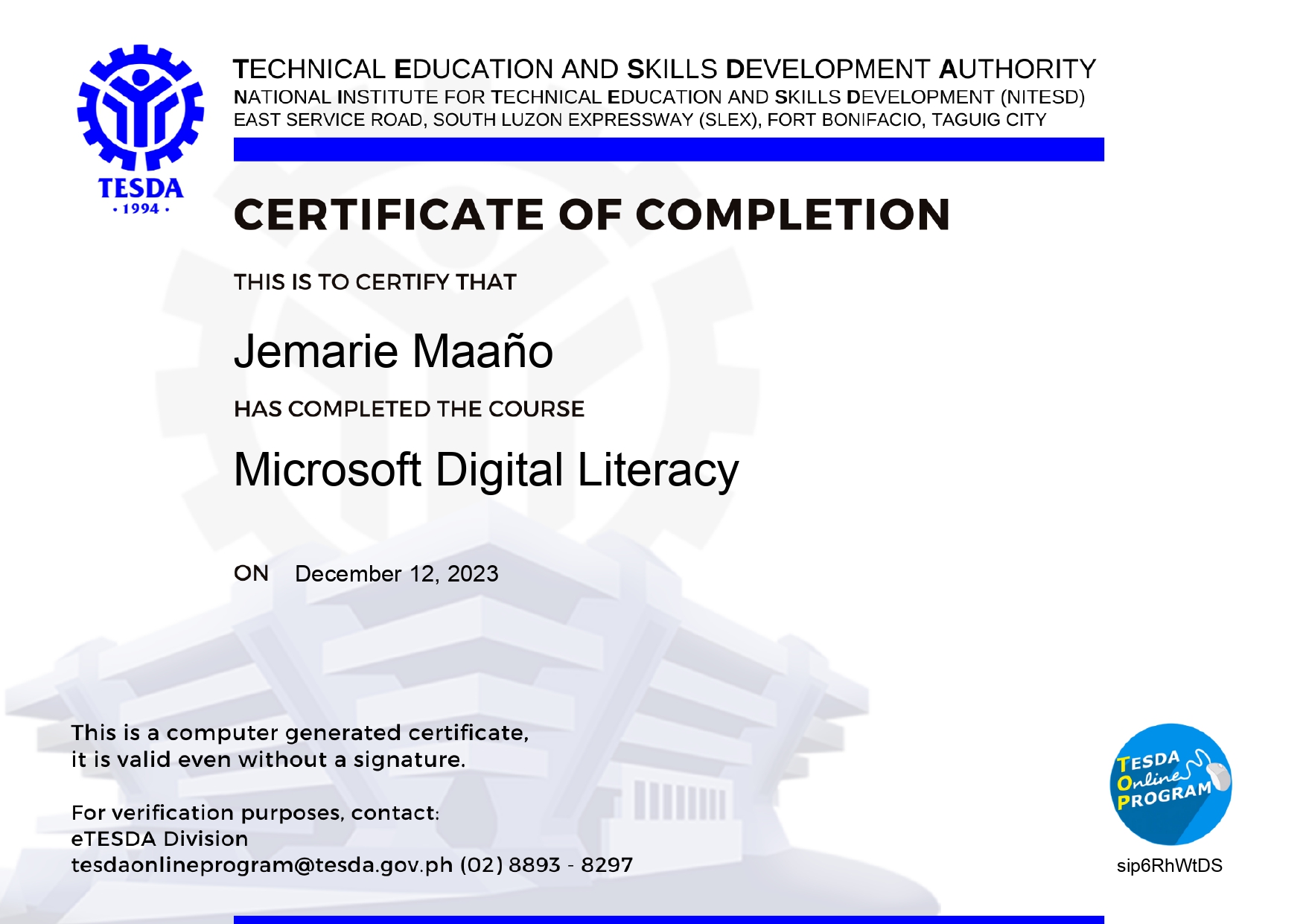 Microsoft Digital Literacy