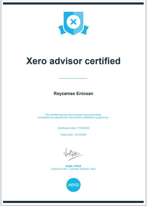 Xero Advisor Certified