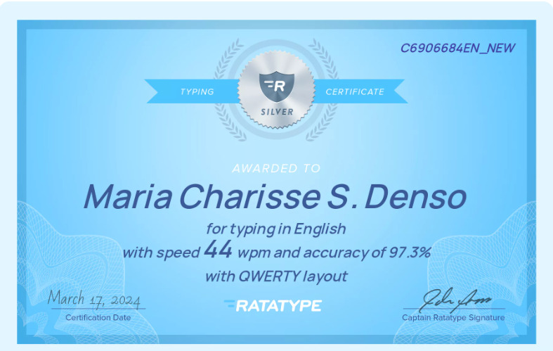 Typing Test Certificate