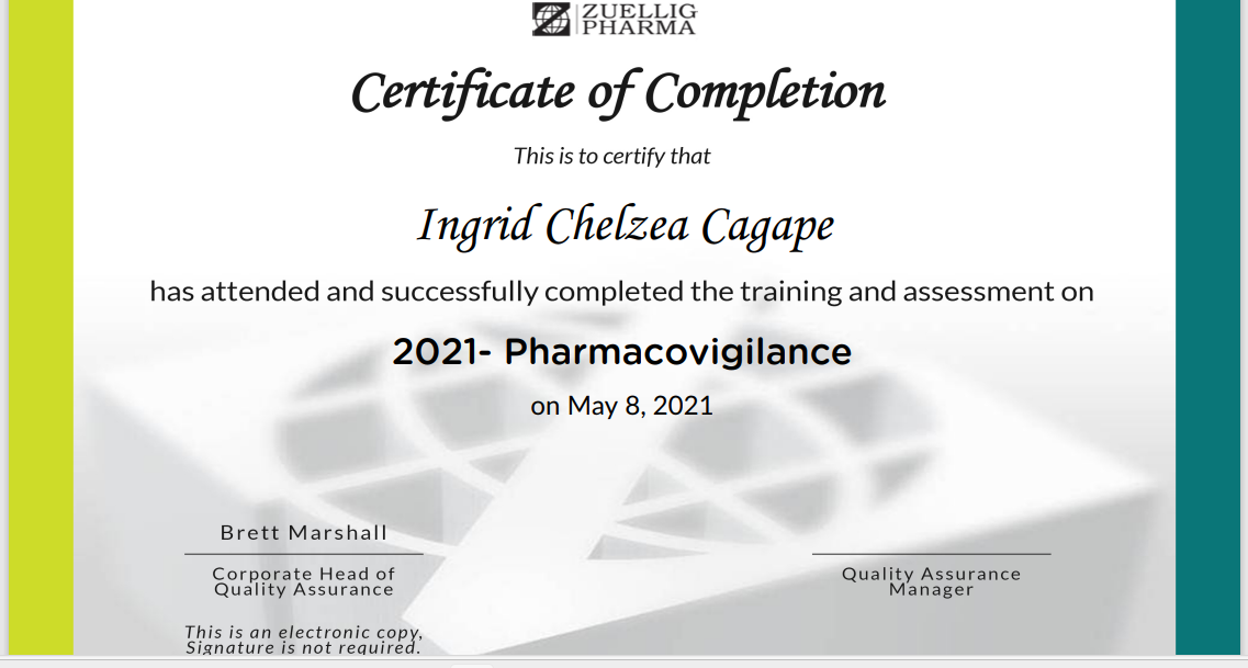 PHARMACOVIGILANCE TRAINING