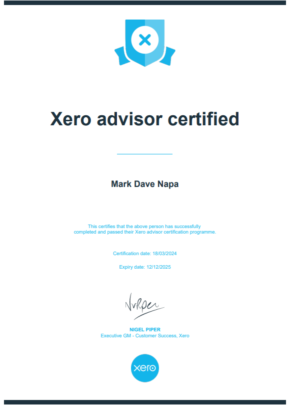 Xero Advisor Certificate