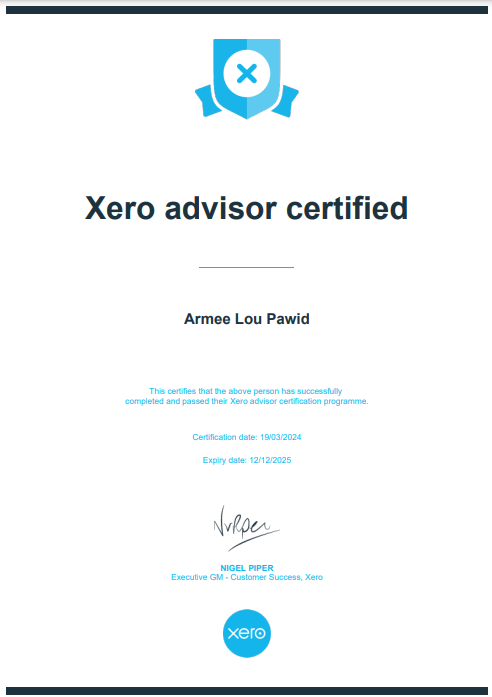 Xero Advisor Certification