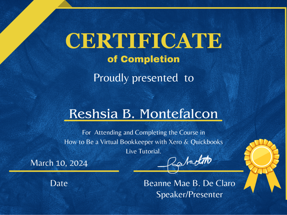 Bookkeeping Certificate