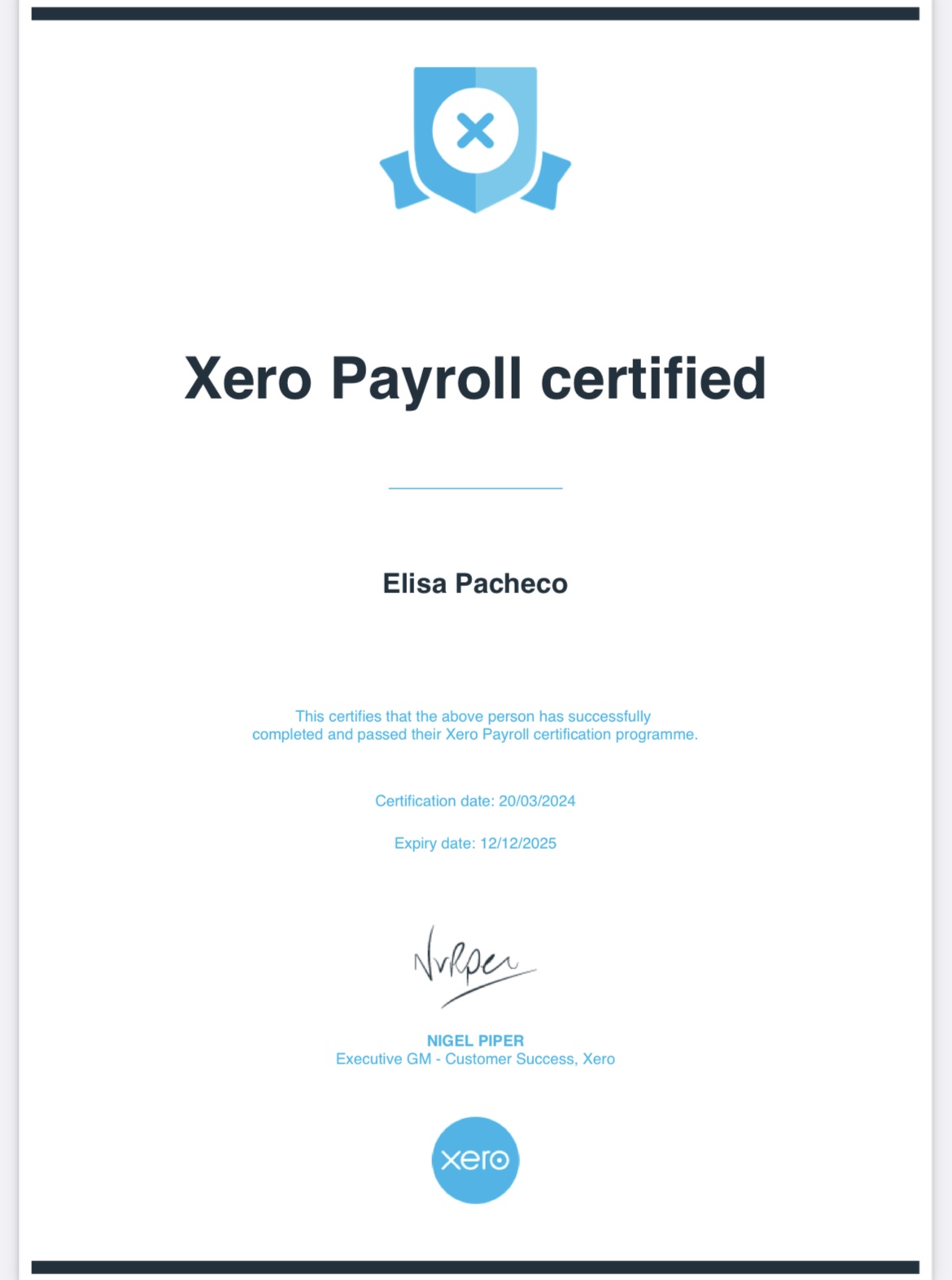 Xero Payroll Certified