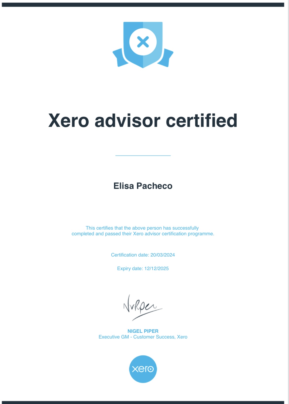 Xero Advisor Certified