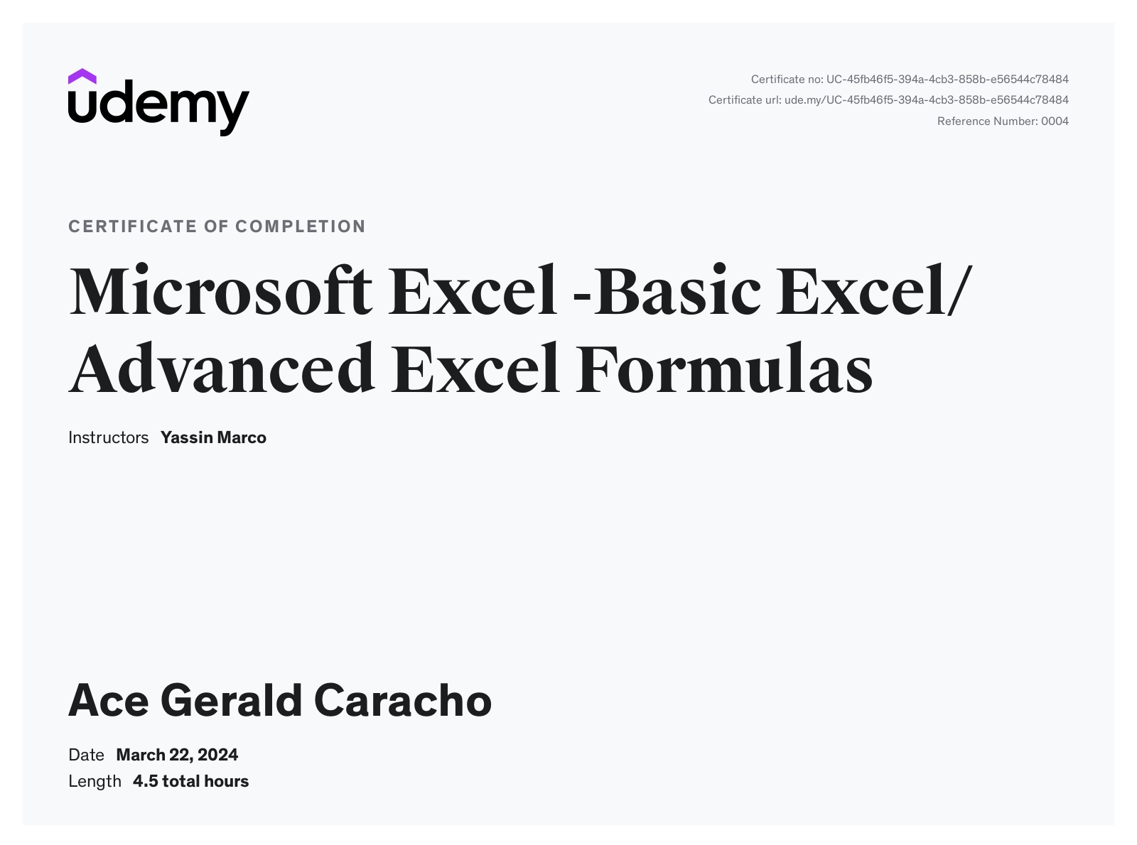 Microsoft Excel - Basic to Advanced Formulas