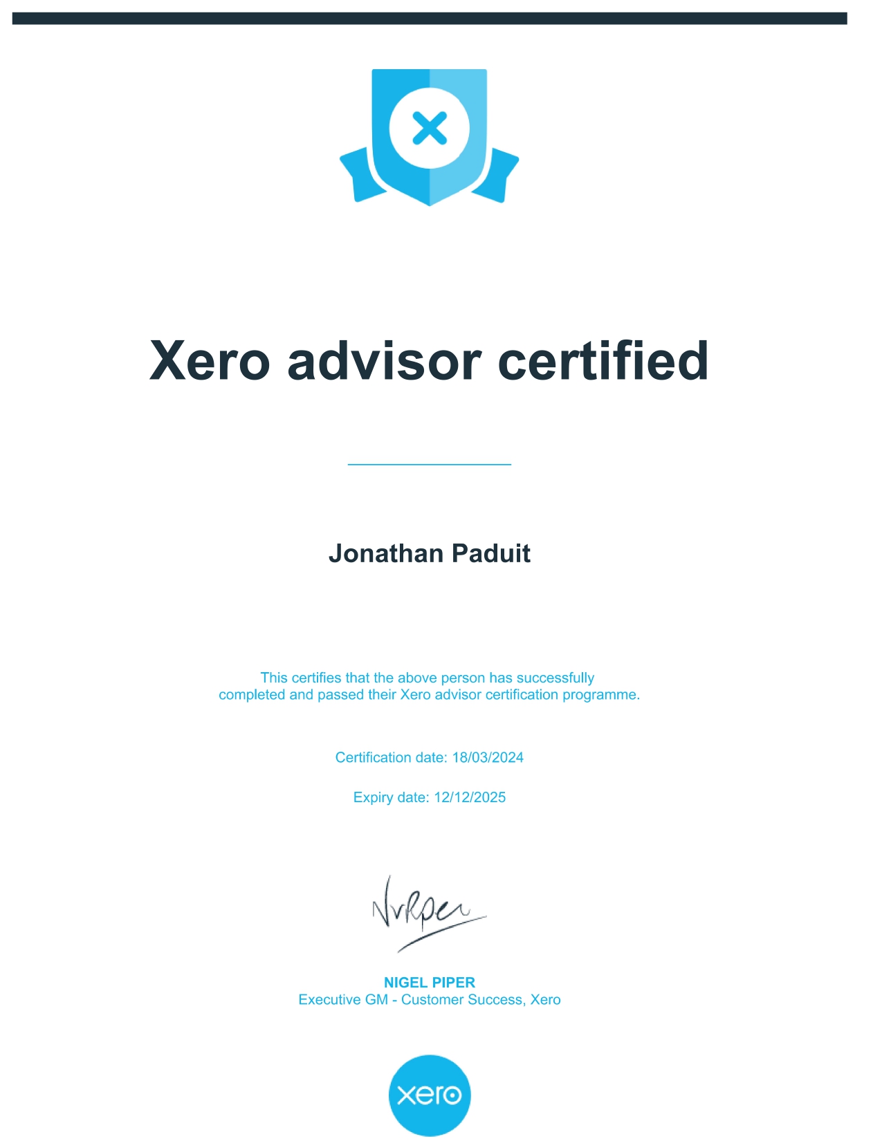 Xero Advisor Certification