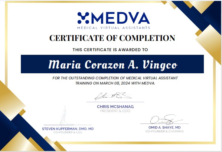 Certified Medical Virtual Assistant