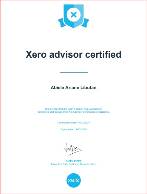 Xero Advisor Certified