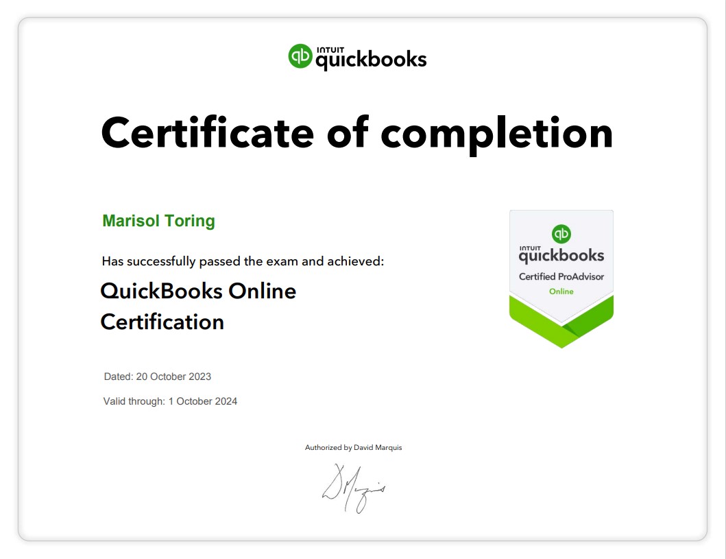 Quickbooks Online Certification