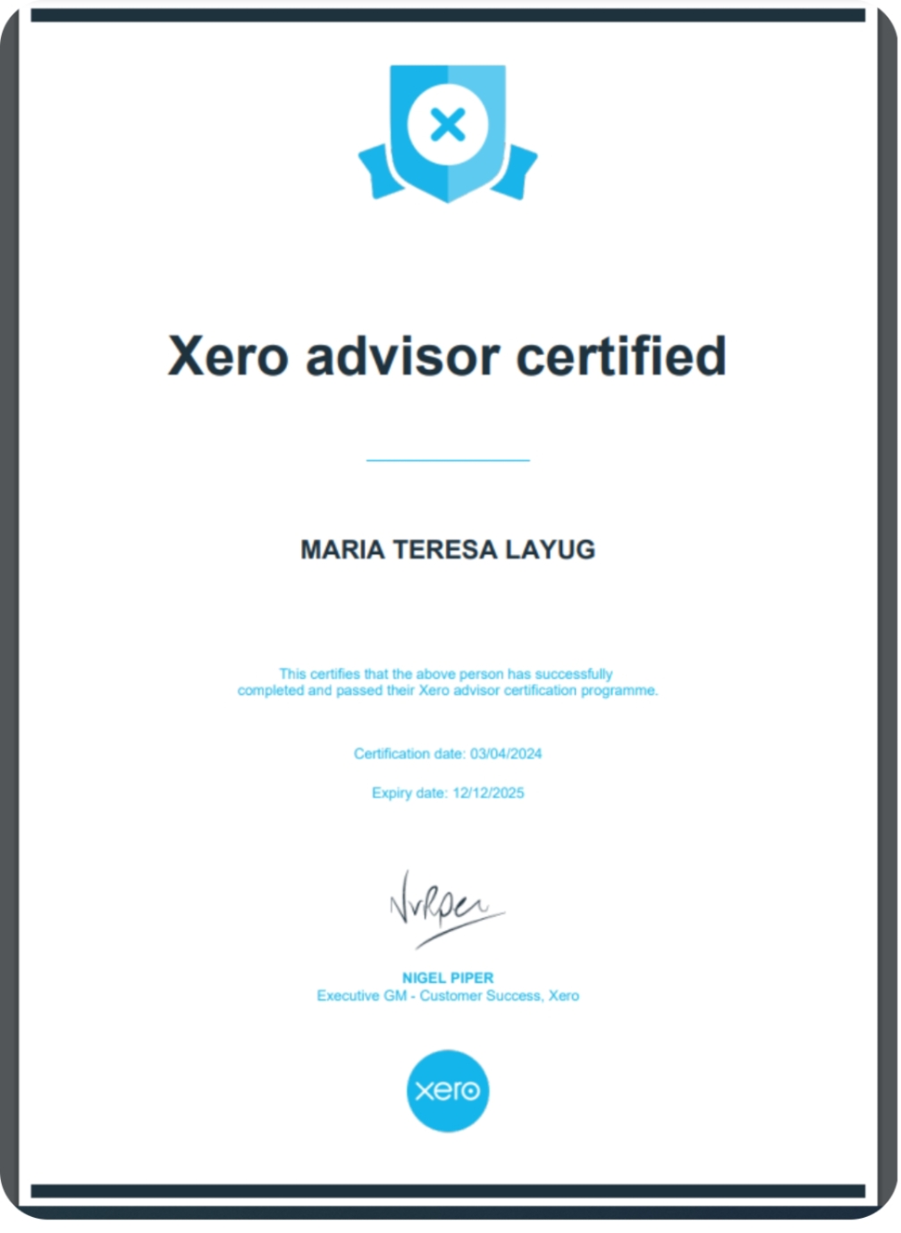 Xero Advisor Certified