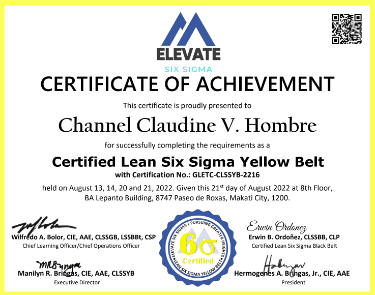 Lean Six Sigma Yellow Belt Certification