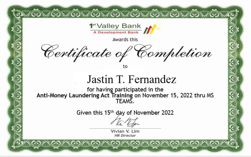 CC - Anti Money Laundering Act Training