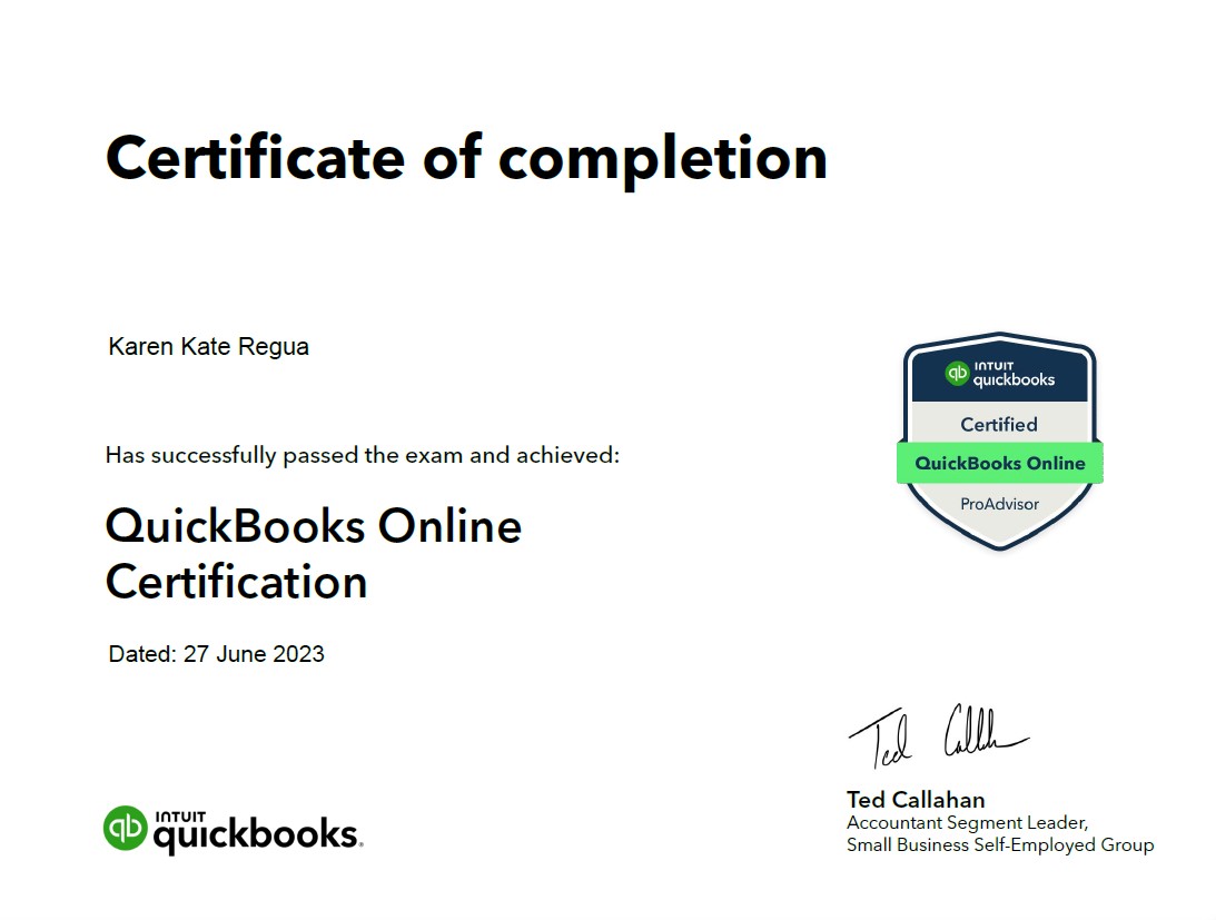 Certified QuickBooks ProAdvisor