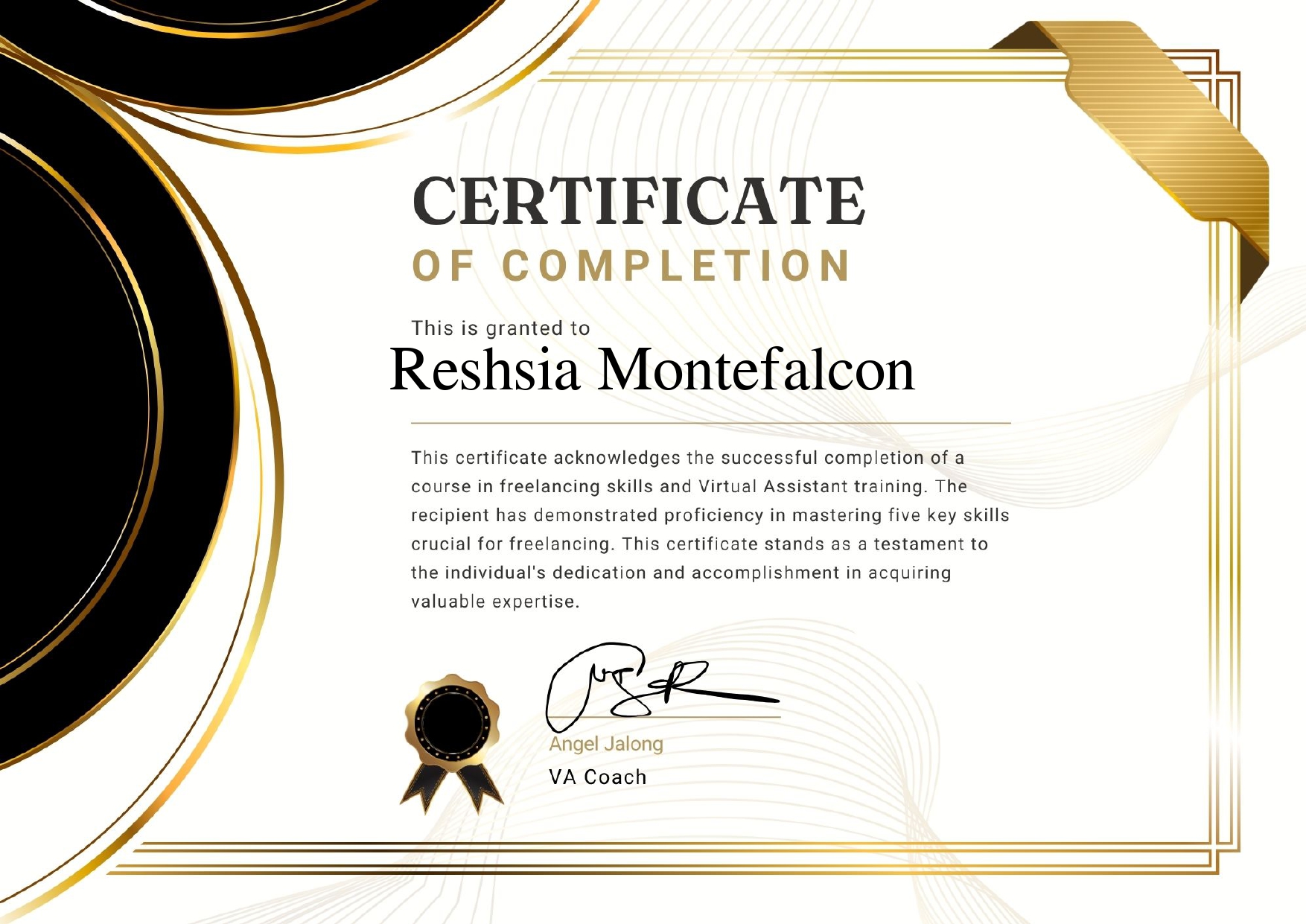 Virtual Assistant Certificate