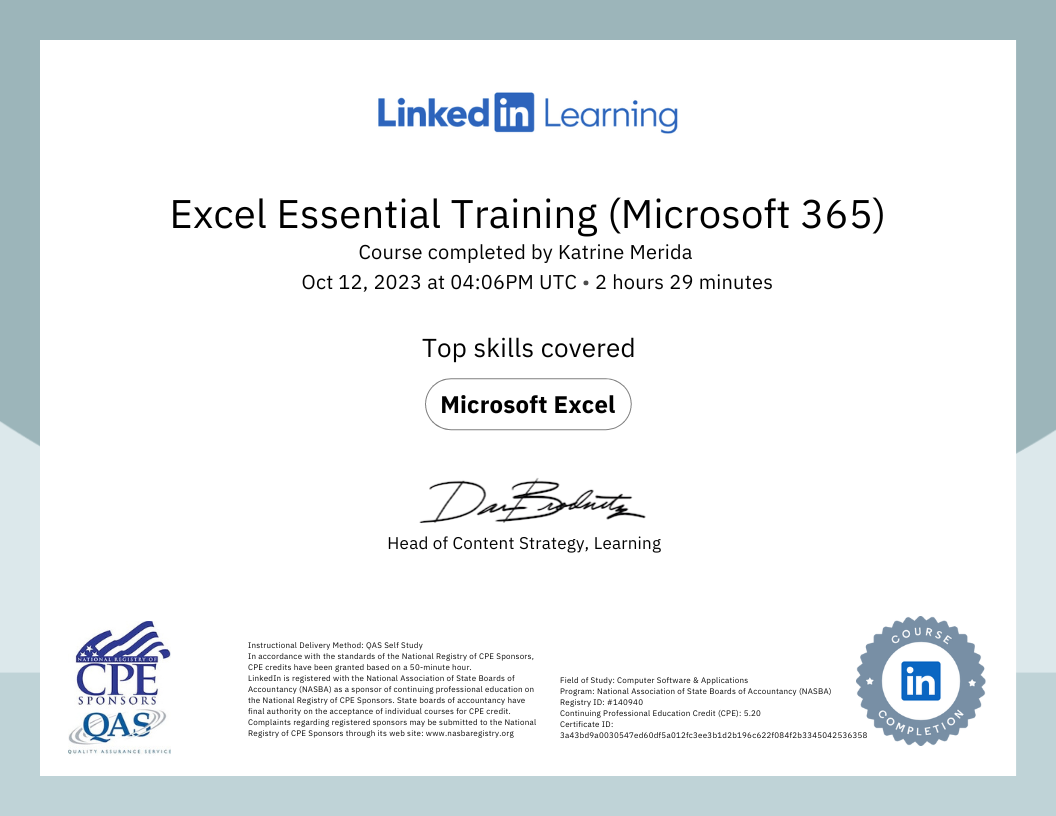 Excel Essential Training