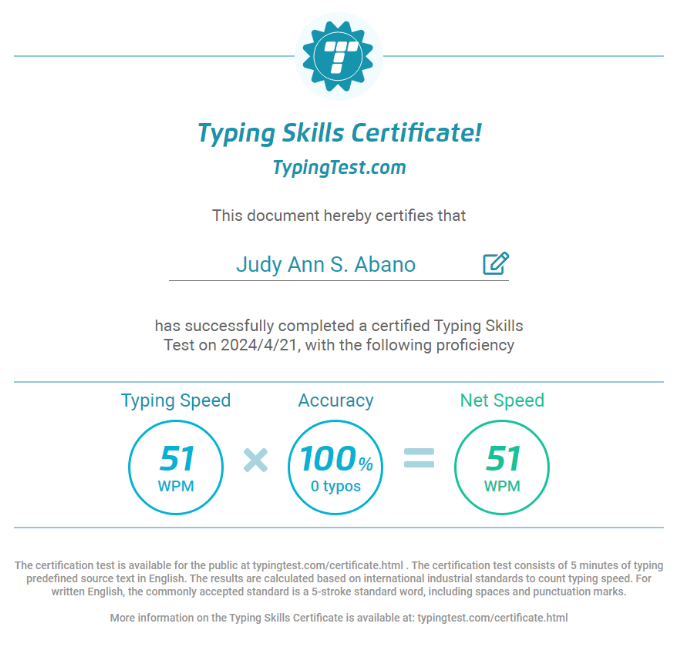 Typing test