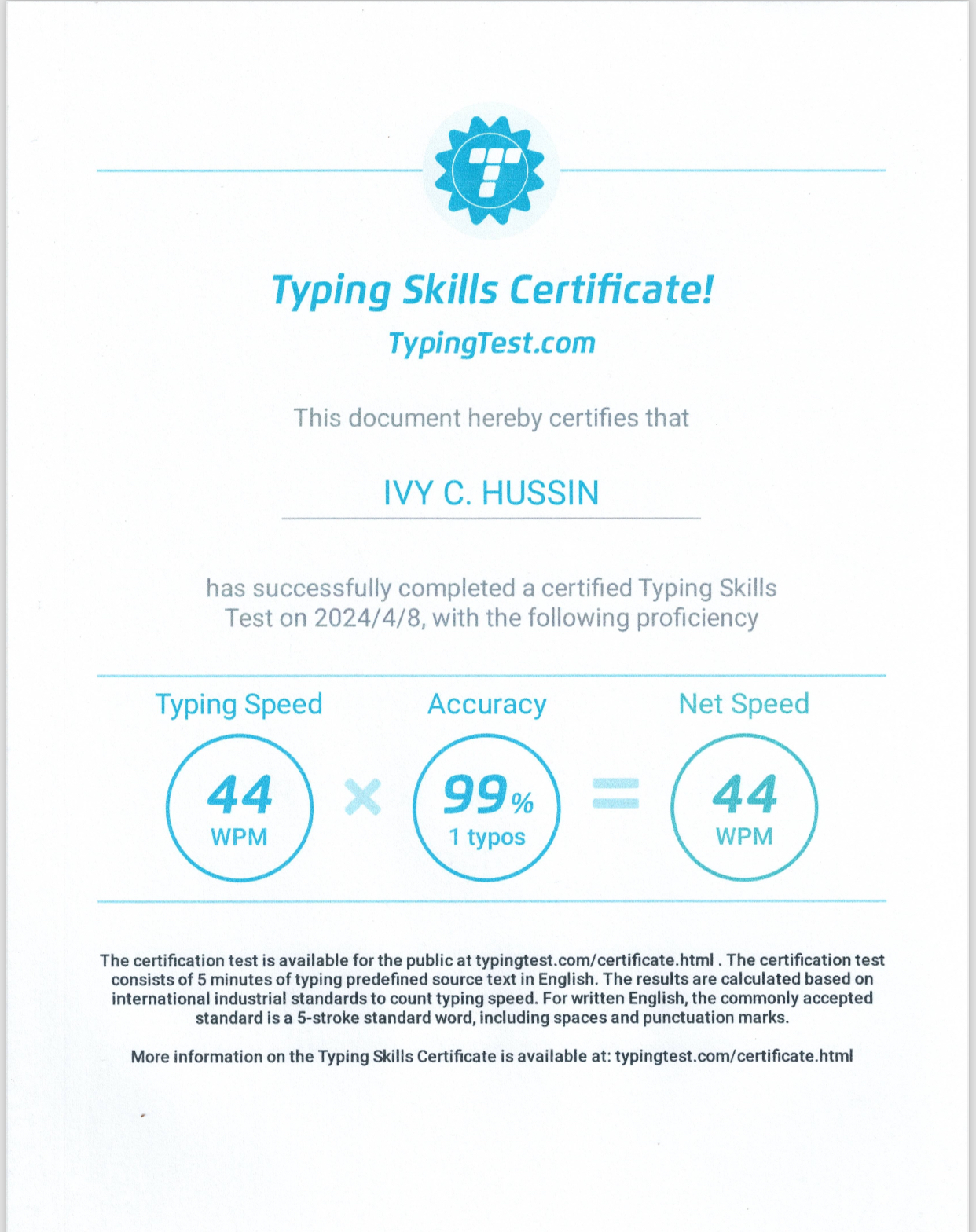 Typing test