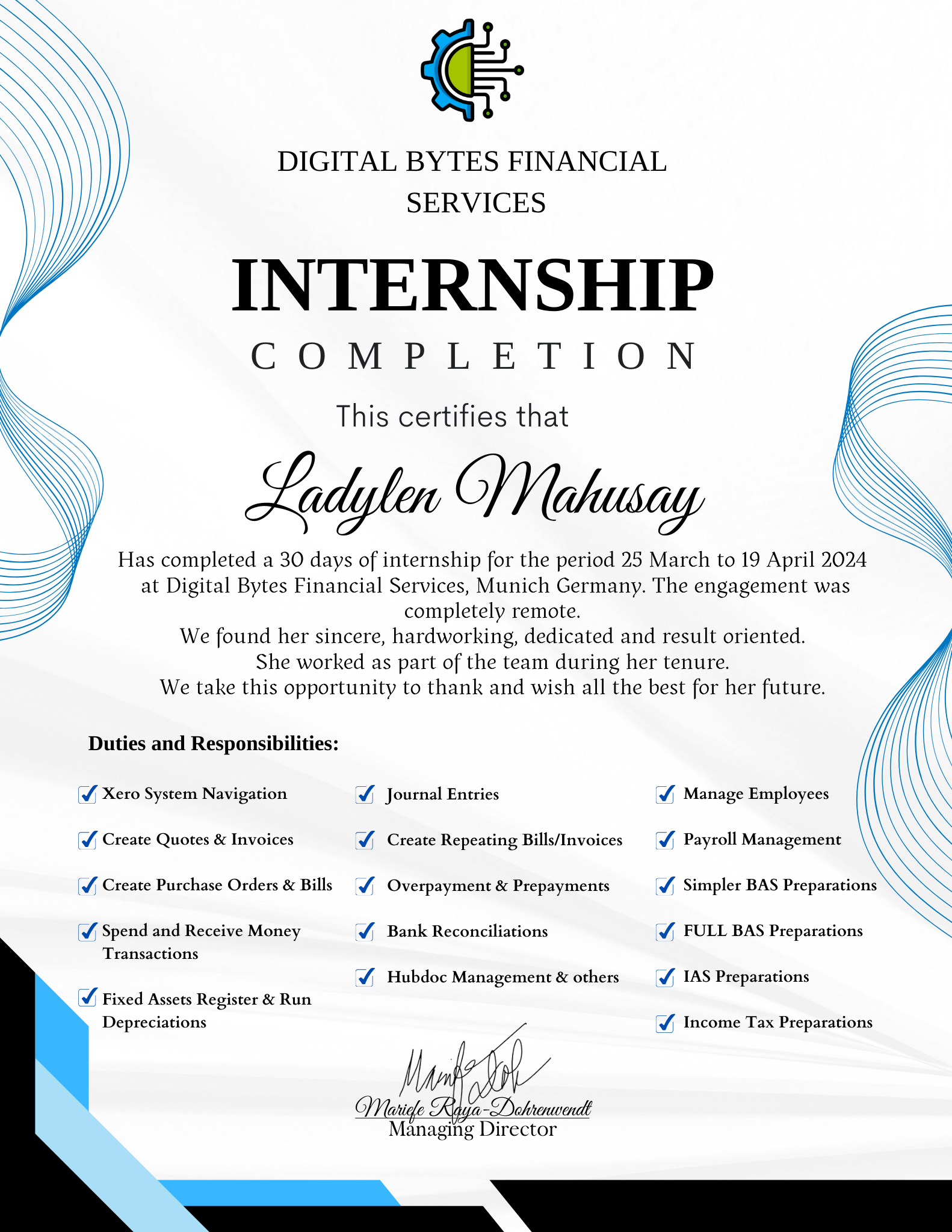 Xero Internship Completion