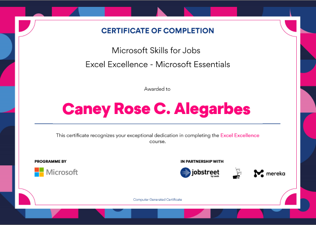 Microsoft Excel Skills