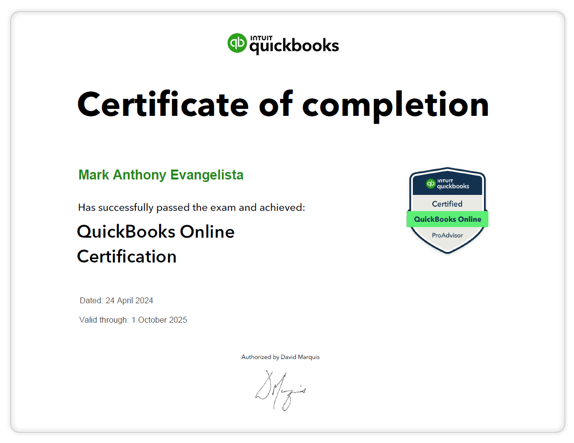 QBO Certificate