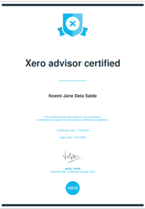 XERO Advisor Certified