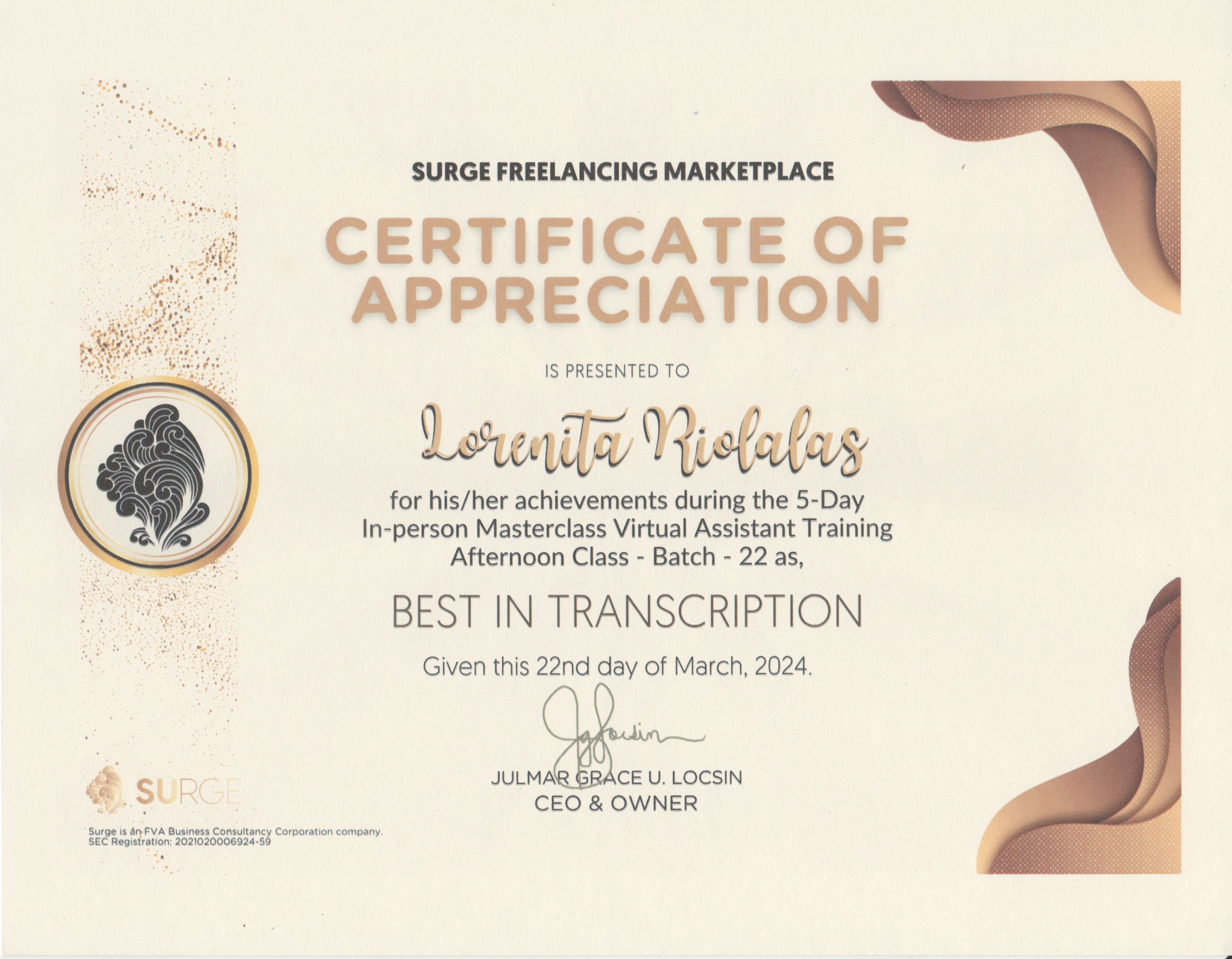 Best in Trascription