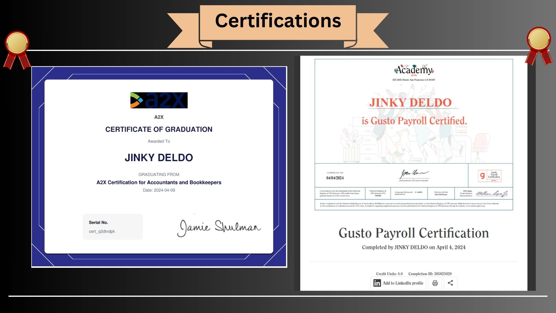 A2x and Gusto Payroll Certified