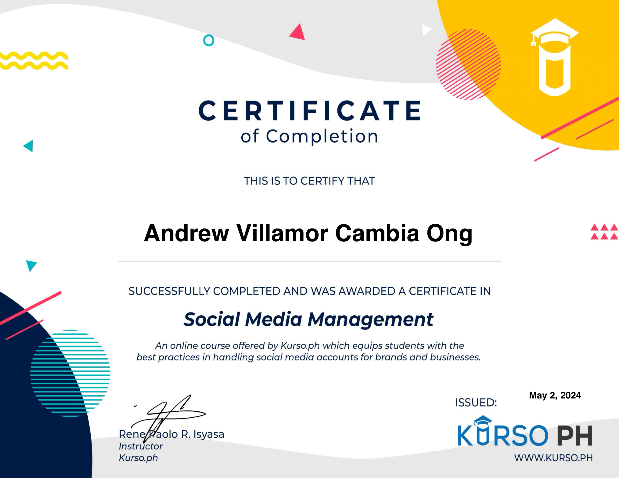 Social Media Management Certificate