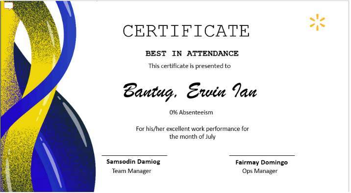 Best in Attendance