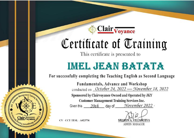 TESL Certificate