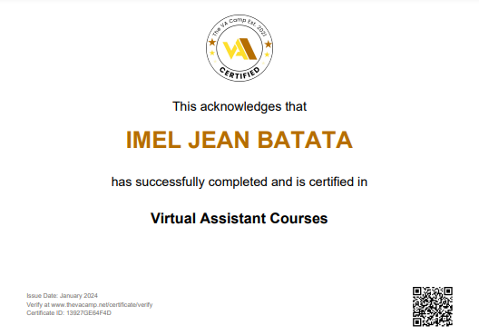 Virtual Assistant Certified Certification