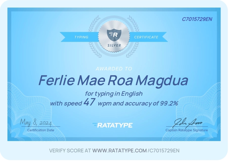 Typing Skills Certificate