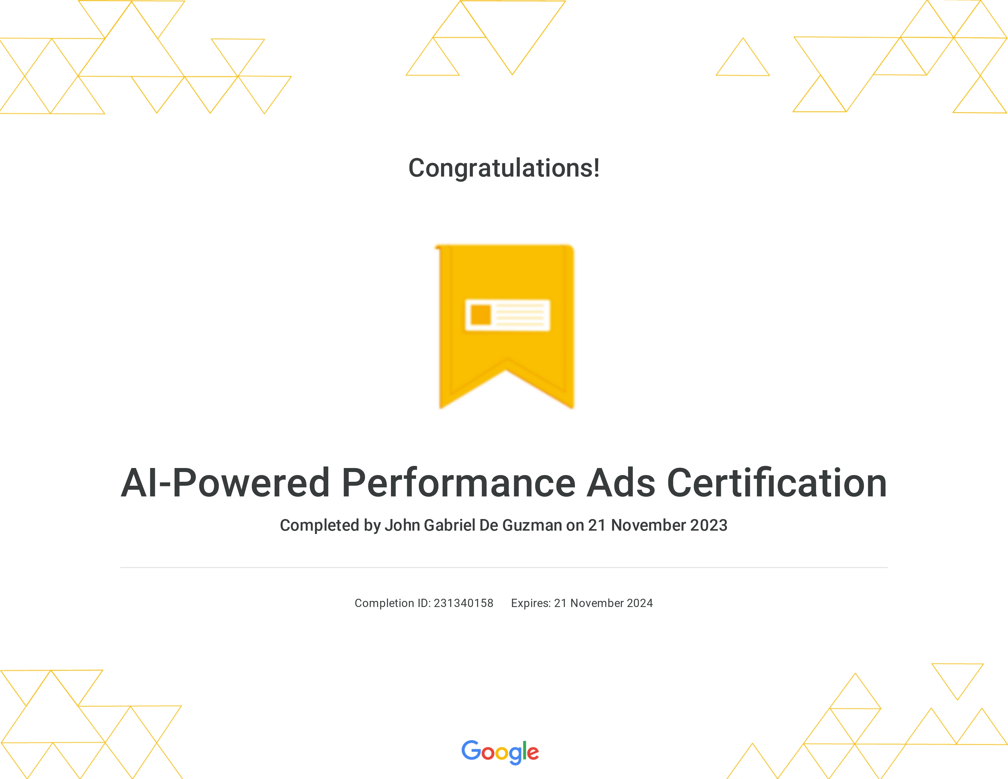 Google Ads AI-Powered Performance Ads Certification