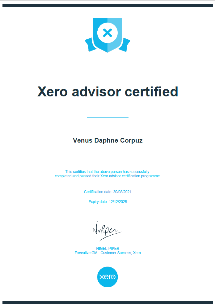 Xero Advisor Certificate