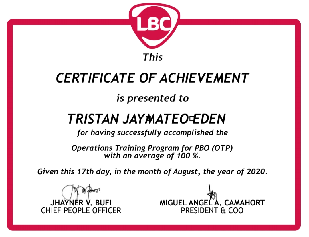 LBC Training Cert