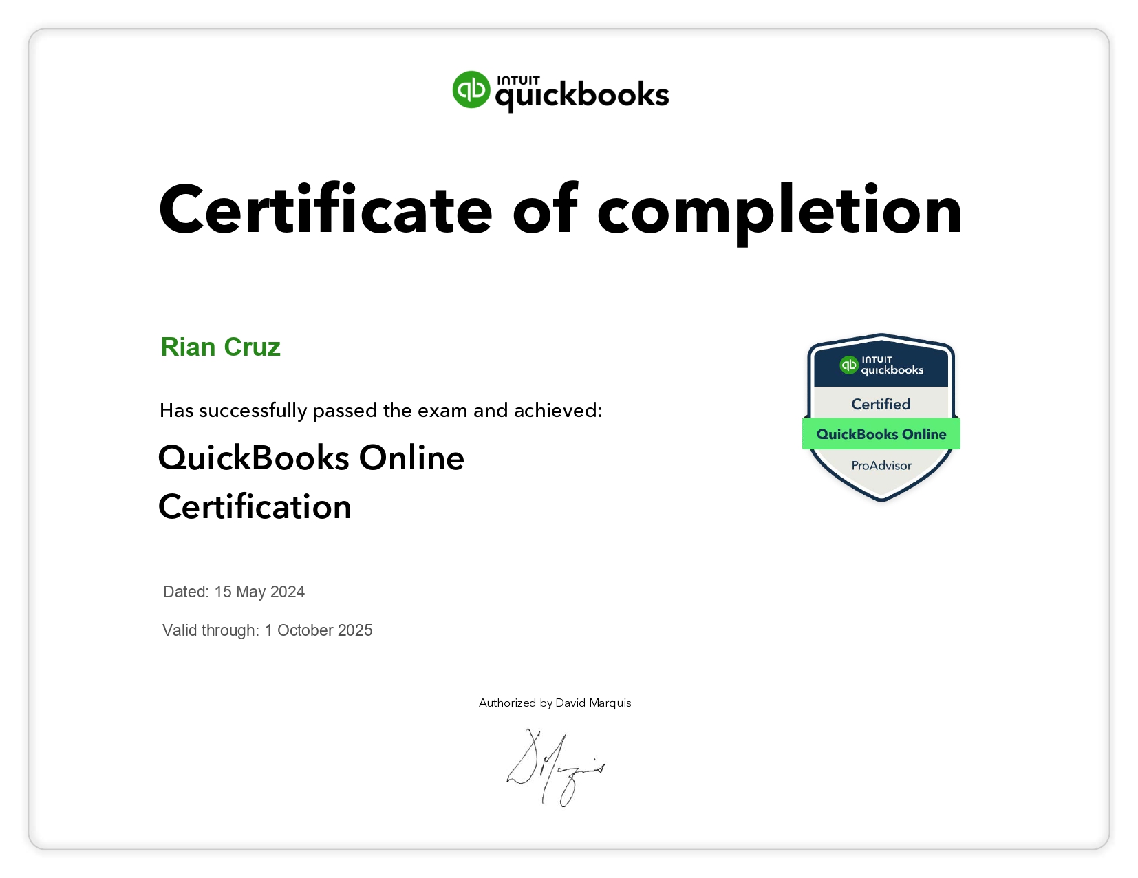 QuickBooks Online Certification