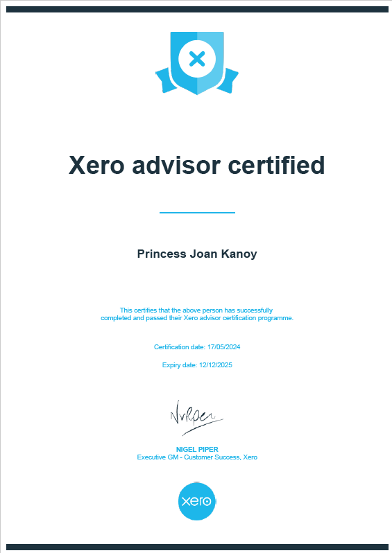 Xero Advisor Certified