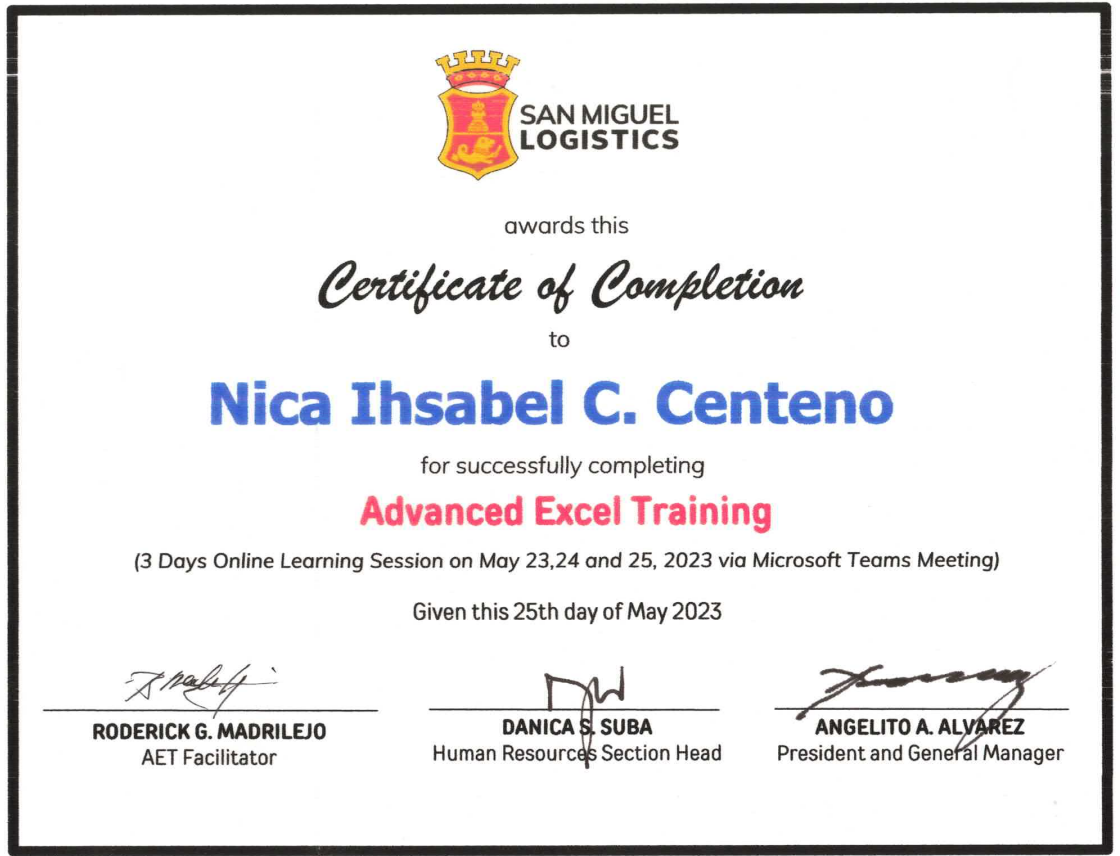 Advance Excel Training