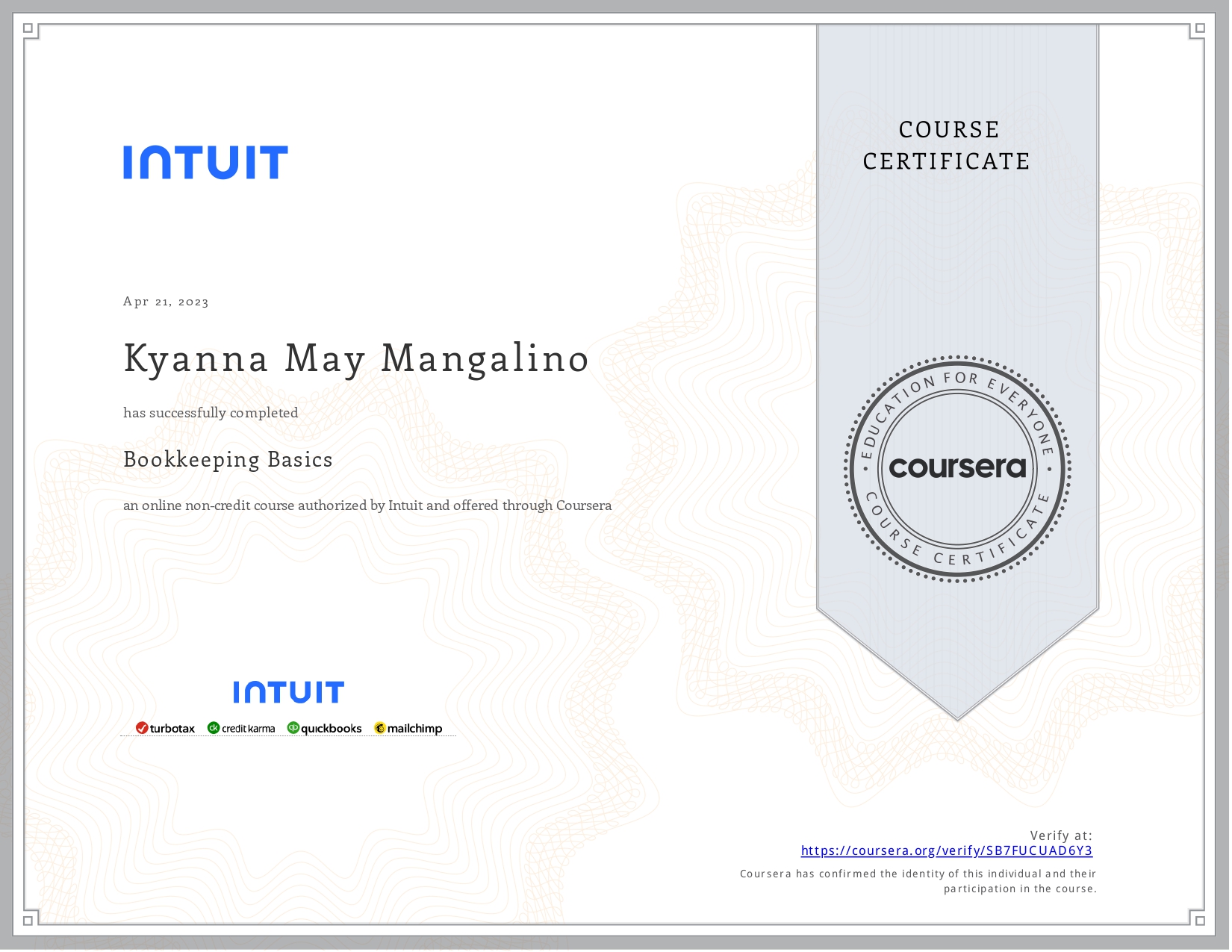 Coursera Bookkeeping Basics