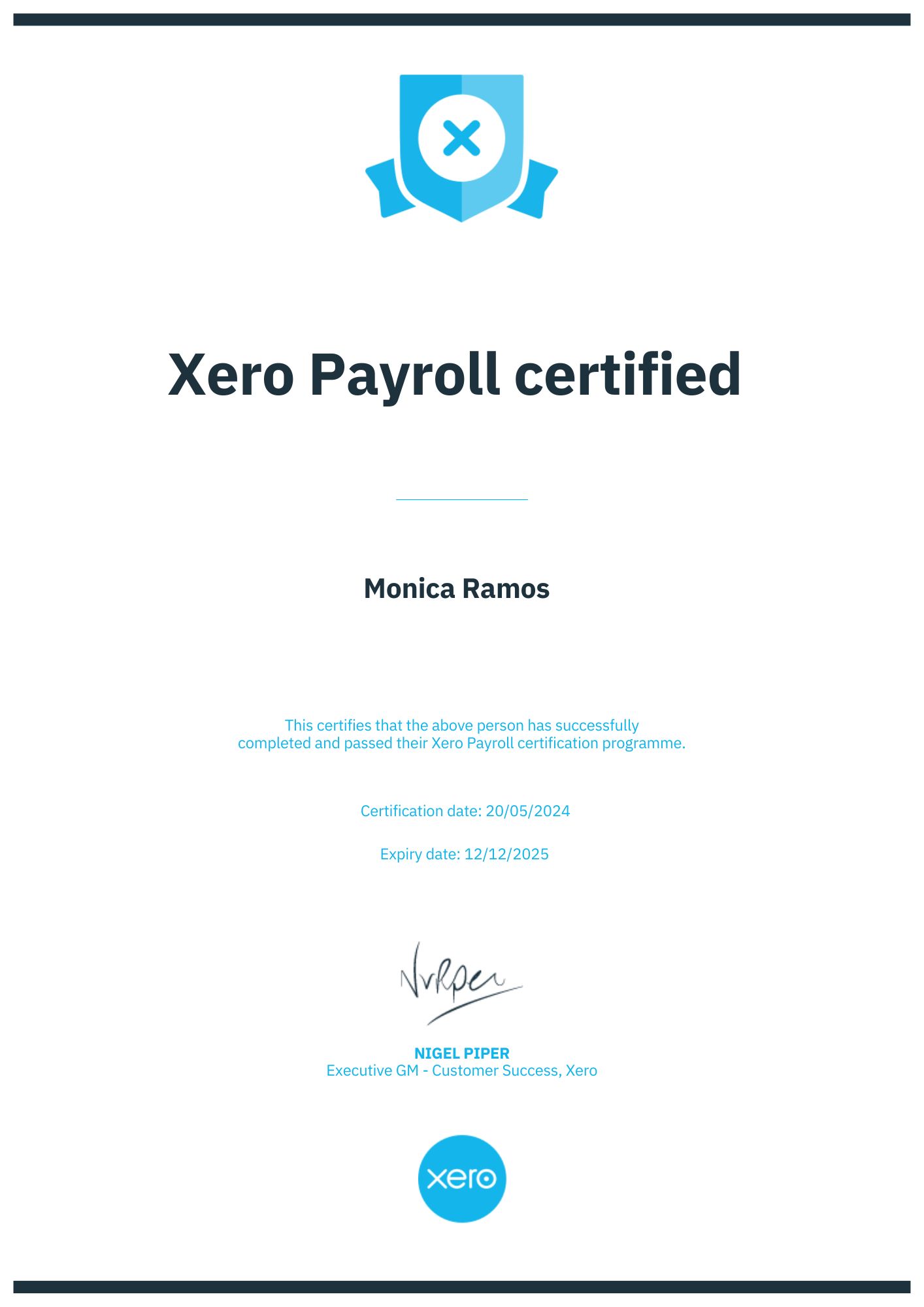 Xero Payroll Certified