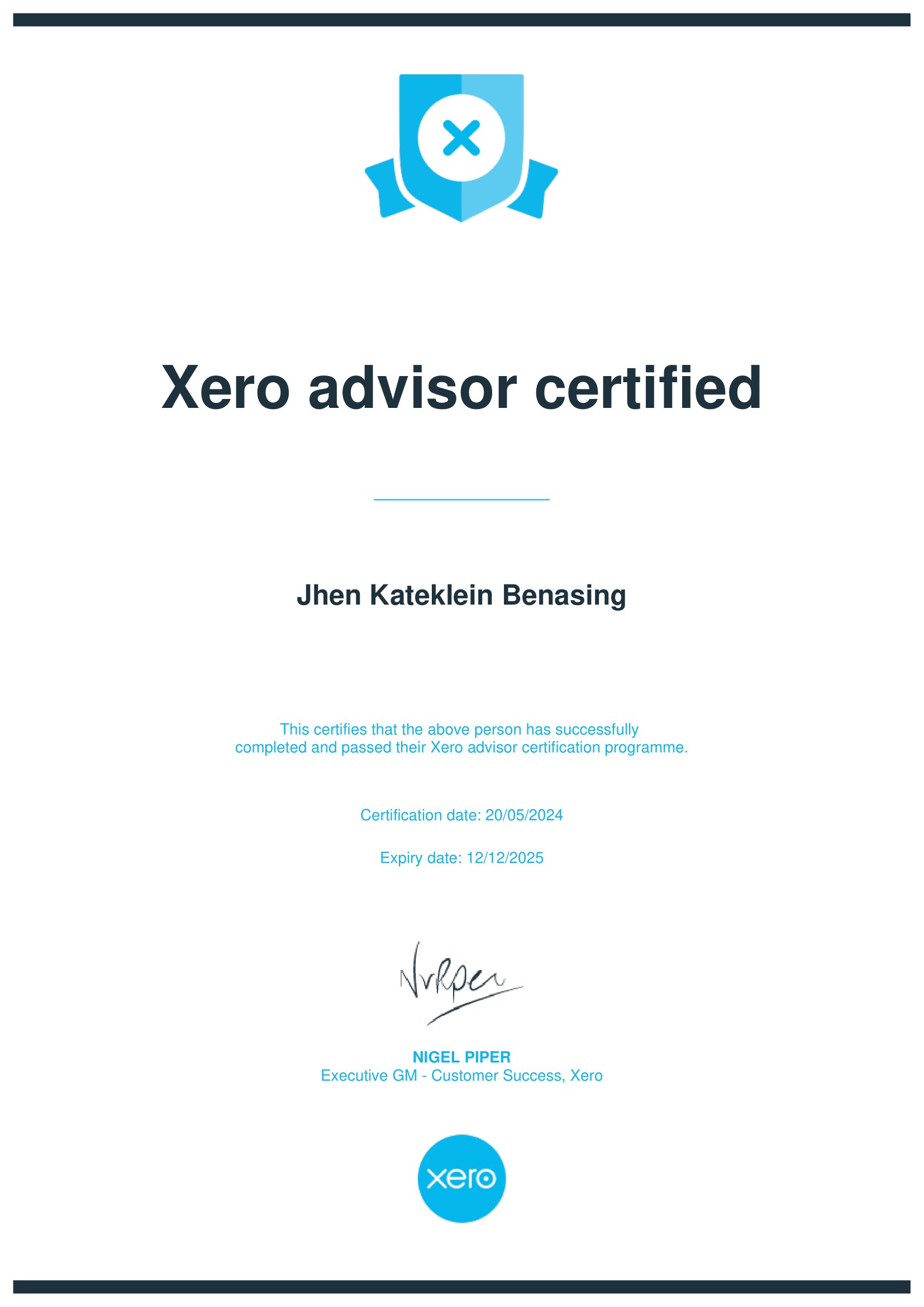 XERO ADVISOR CERTIFIED