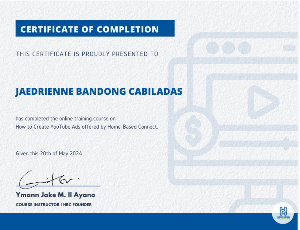Create Youtube Ads Certificate