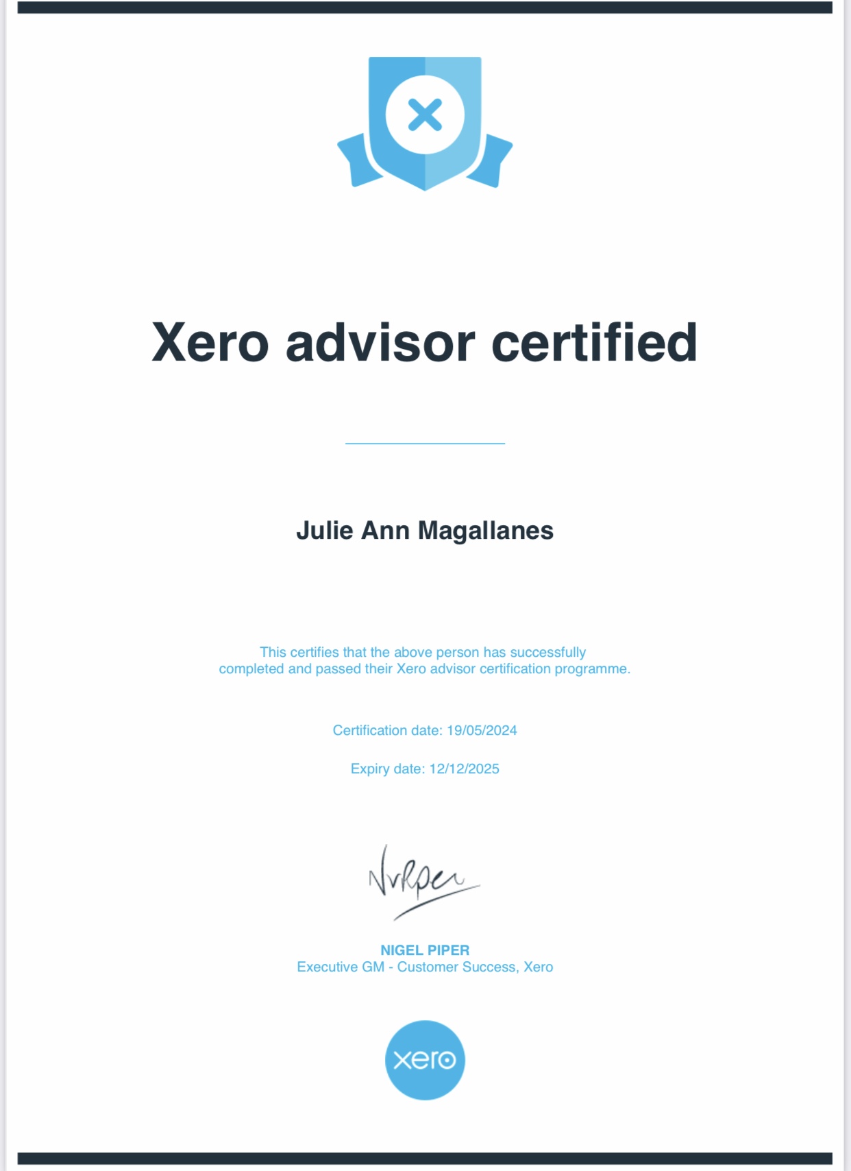 Xero Advisor Certified