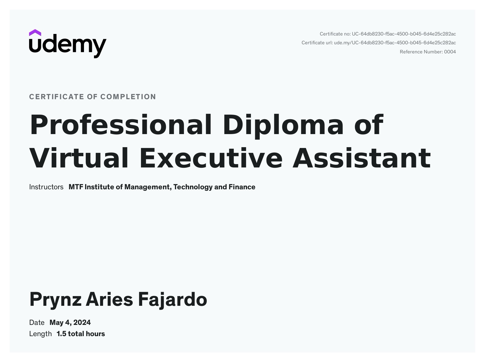 udemy - Virtual Executive Assistant