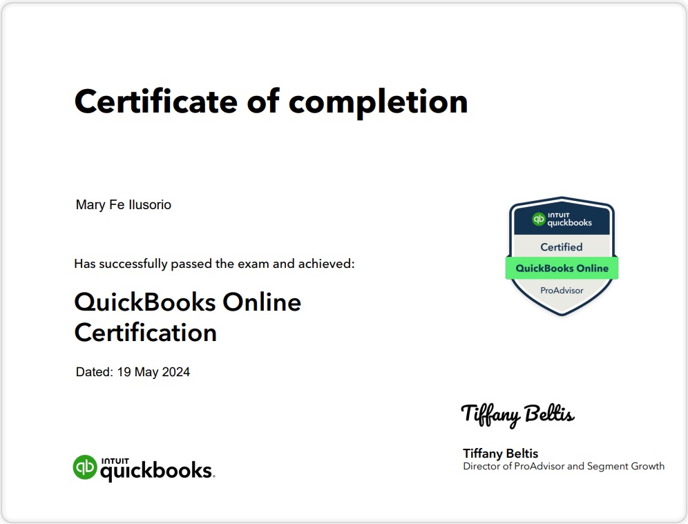 QBO Certificate